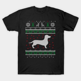 Dachshund Ugly Christmas Sweater Gift Cute T-Shirt